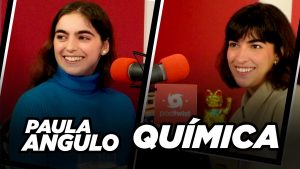 Paula Angulo, Química e investigadora, durante la grabación del podcast sobre nanomateriales y ciencia