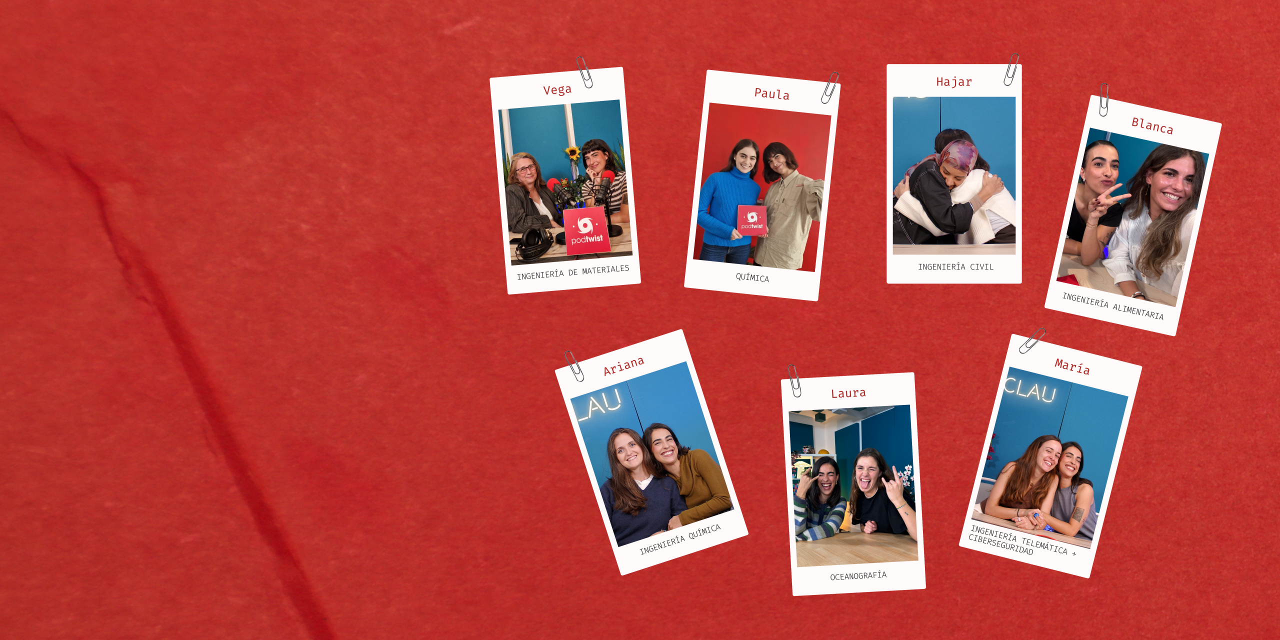 Banner con las fotos de algunas invitadas