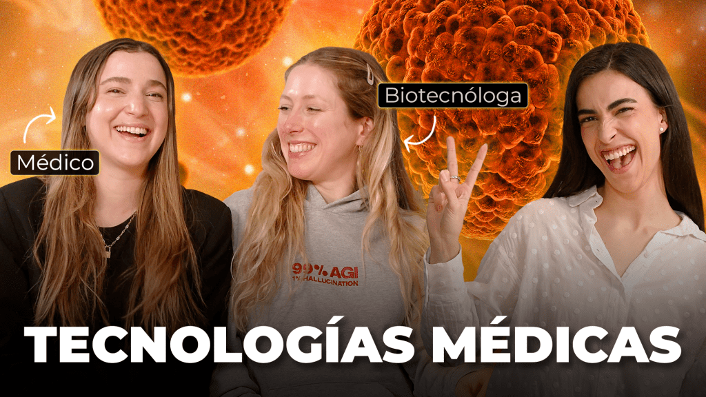 Clau, Irene y Carolina en la miniatura del episodio sobre el sector MedTech.