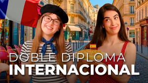 María y Clau en la miniatura del episodio sobre el Doble Diploma Internacional