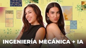 Alba y Clau en la miniatura del episodio charlando sobre come estudiar Ingeniería Mecánica y llegar a emprender en Inteligencia Artificial