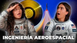 Sofía y Clau en la portada del episodio hablando sobre la carrera de ingeniería aeroespacial